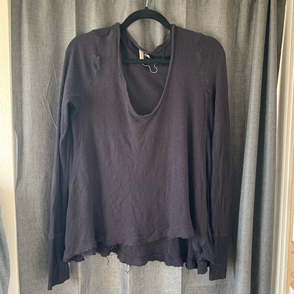 Free People Long Sleeve Henley Sweater